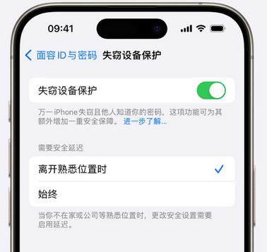 蒲江苹果手机维修分享iOS17'失窃设备保护'功能是什么？ 