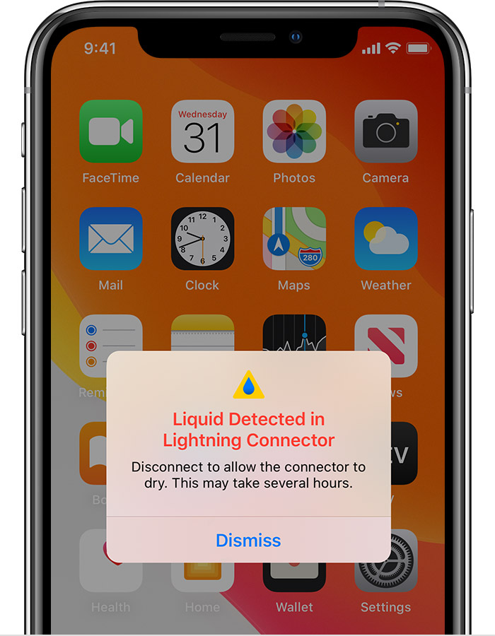 蒲江苹果手机维修分享iPhone 12 在充电时出现 “闪电接口检测到液体”的提示怎么办 
